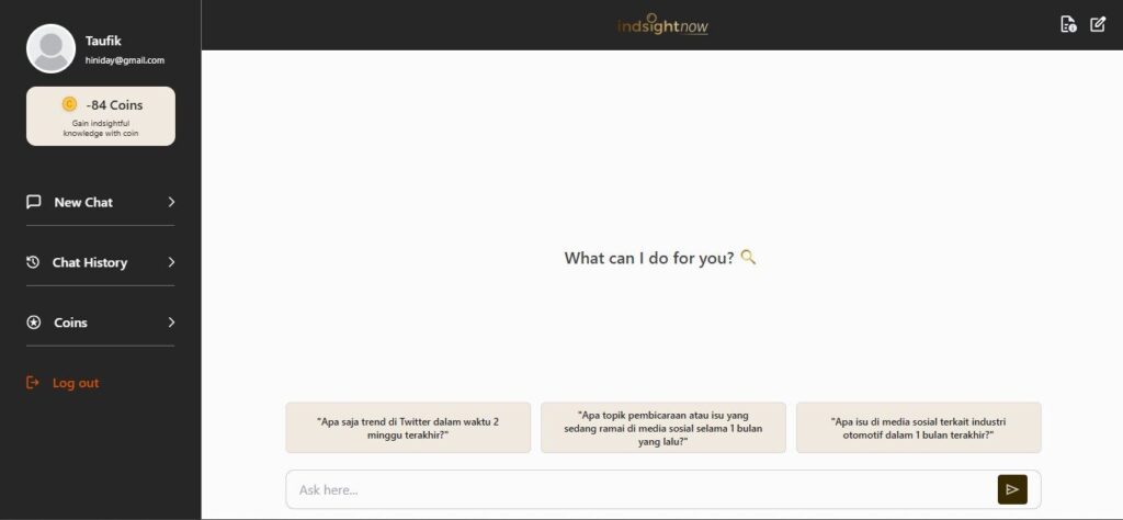 Fitur Chatbot AI IndSightnow